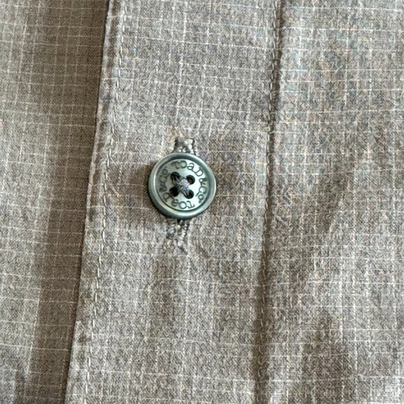 Toad & Co Shirt Mens Med Airbrush Short Sleeve Organic Cotton Casual Green Check - Picture 5 of 12